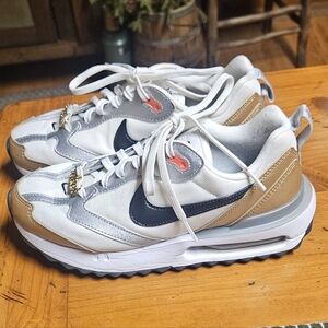 Nike Air Max Sneakers in White, Tan, and Black
